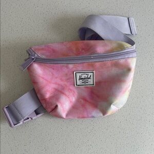 Herschel Pink and White Tie-Dye Waist Pack